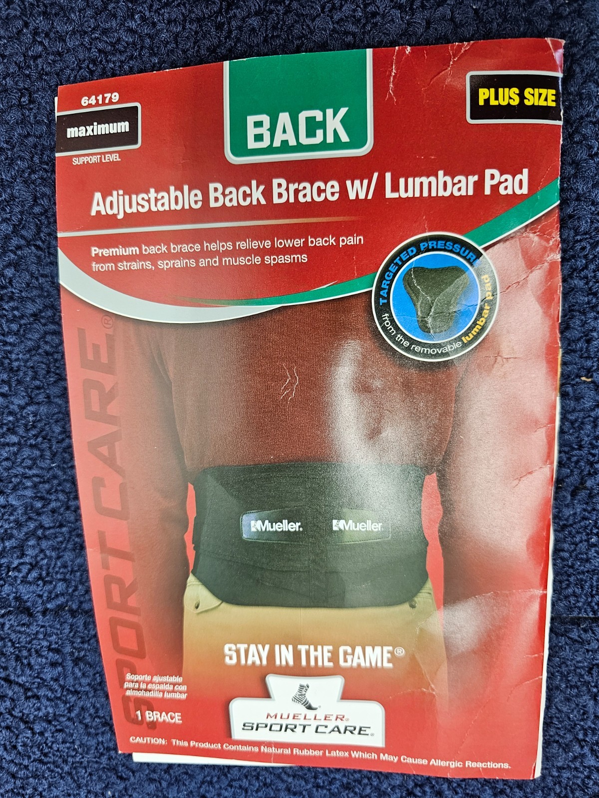 Mueller 64179 Lumbar Back Brace Removable Pad: Extended Plus Size (Black)