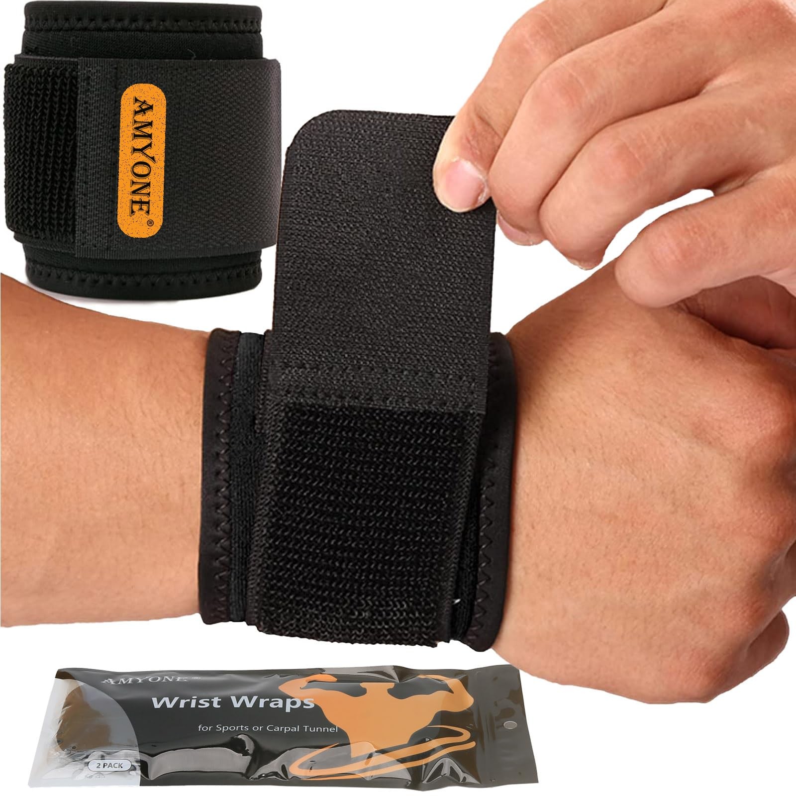 Wrist Brace, 2 PACK Wrist Wraps for Carpal Tunnel for women and men. Wrist St…
