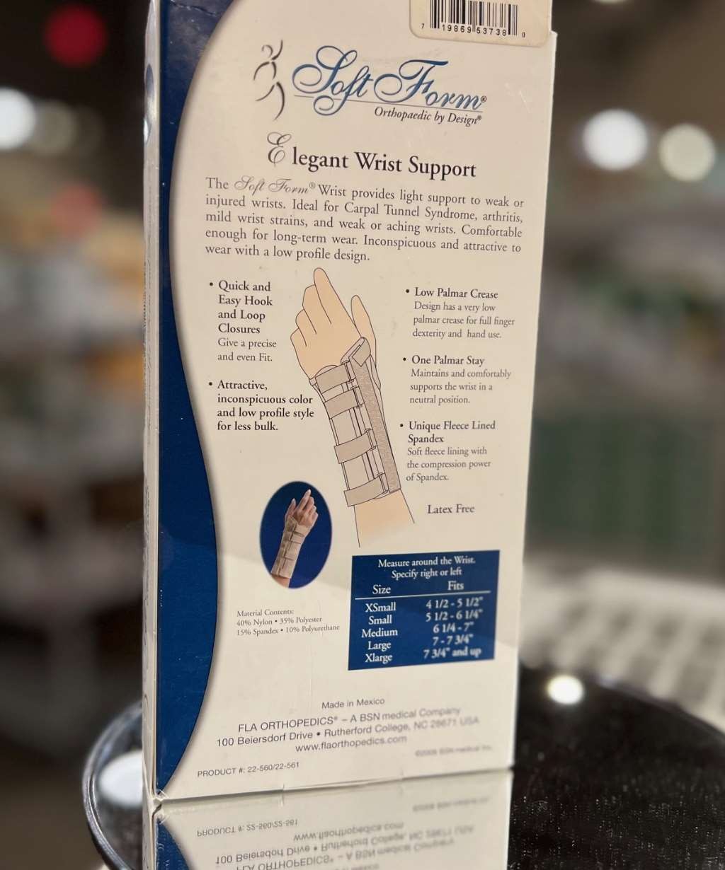 FLA Soft Form Elegant Wrist Support Beige Left X-Large
