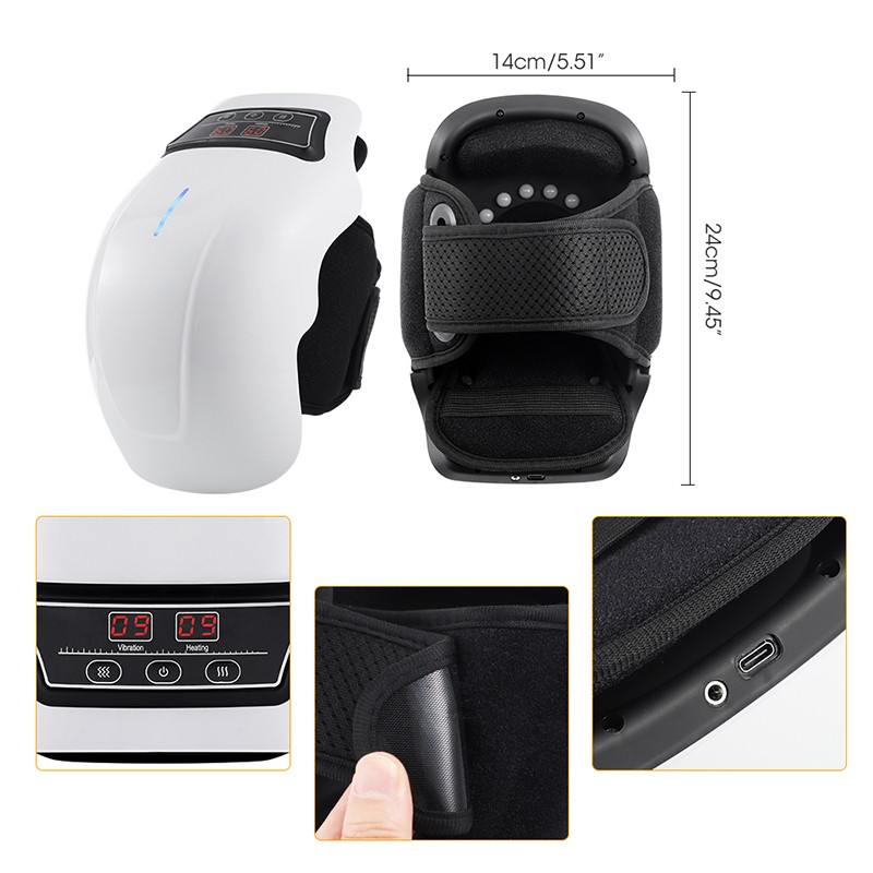 3-in-1 Cordless Knee Massager with Heat Vibration Red Light Therapy Pain Relief