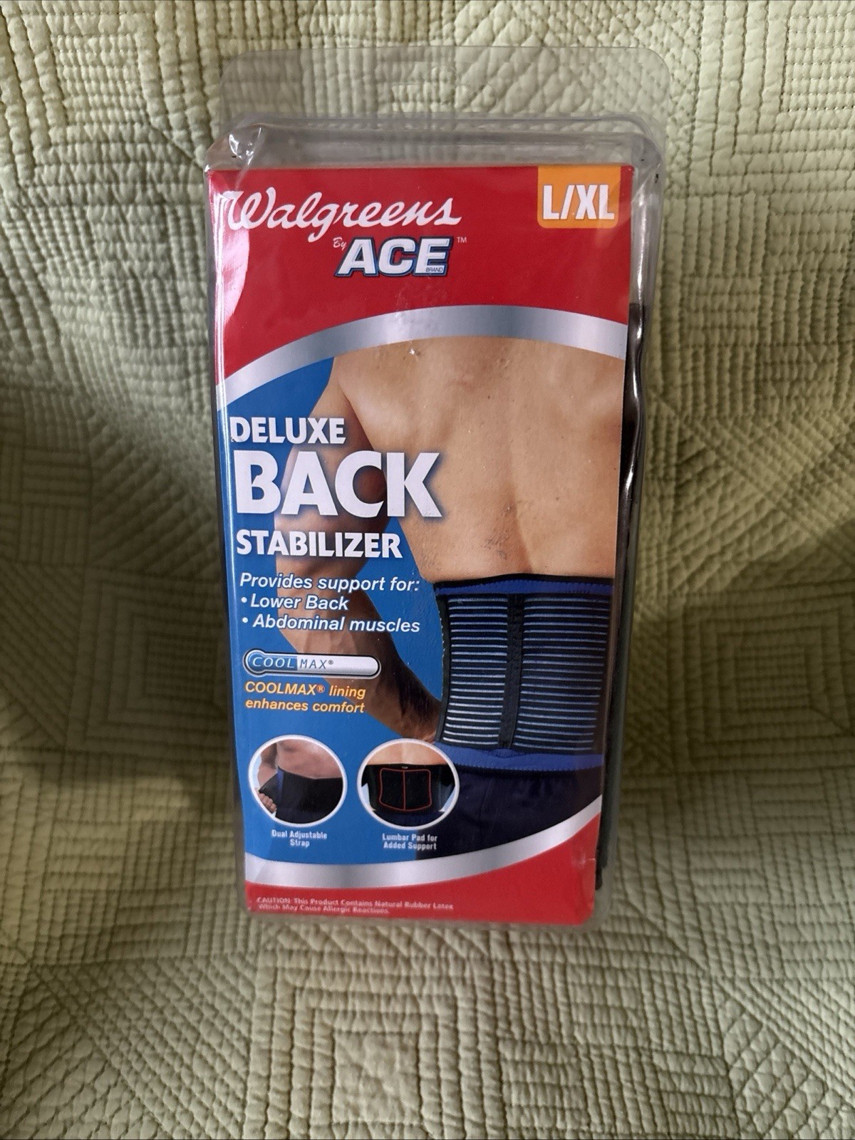 Walgreens Deluxe Back Stabilizer Support Belt Dual Adjustable Strap Size L/XL