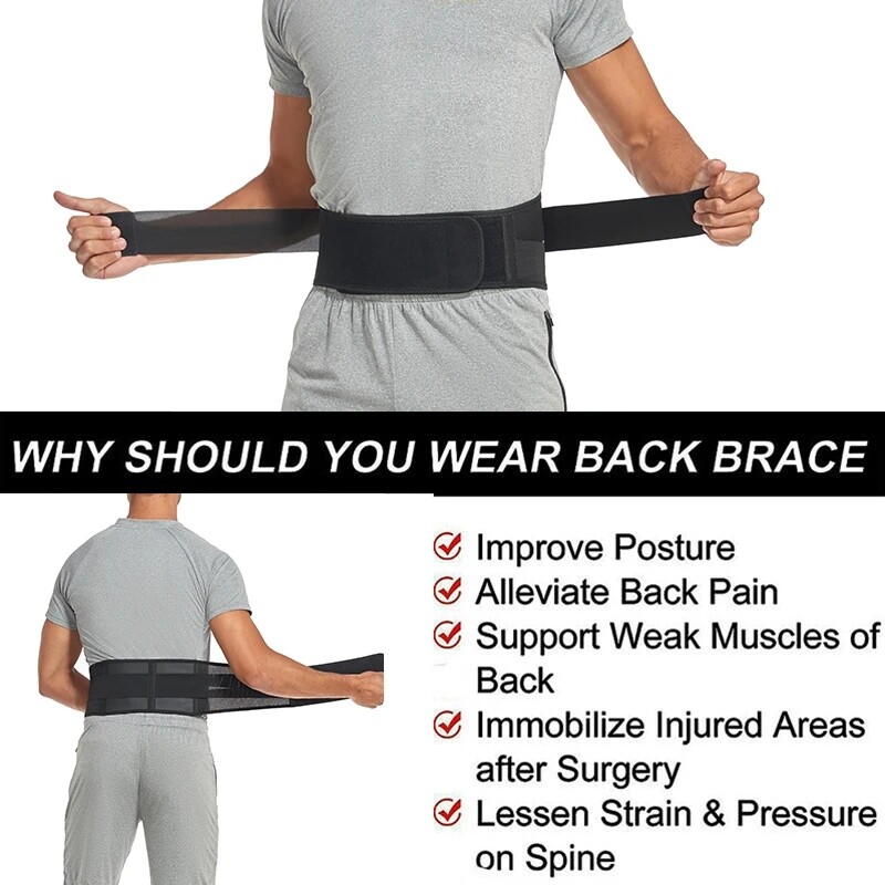 Magnetic Self Heating Lumbar Support Belt Spine Brace For Lower Back Pain Relief