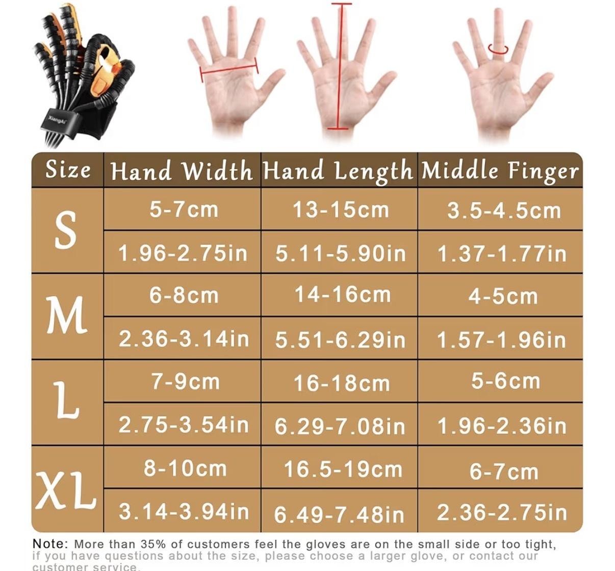 XiangAi Rehab Robot Glove Orthosis Black Hand Large Arthritis Stroke Aid