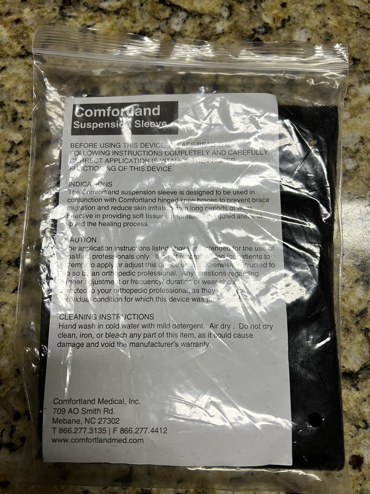 SET OF 2 Comfortland Suspension Sleeve Wrap for Knee Size Universal CK-007 BLACK
