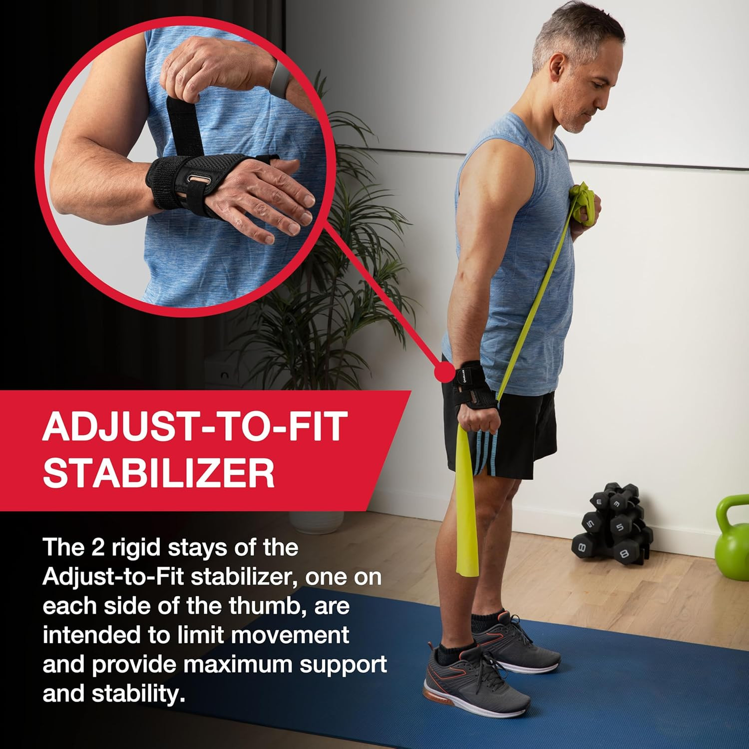 Sports Medicine Adjust-To-Fit Thumb Stabilizer, Spica Splint, Thumb Pain Relief