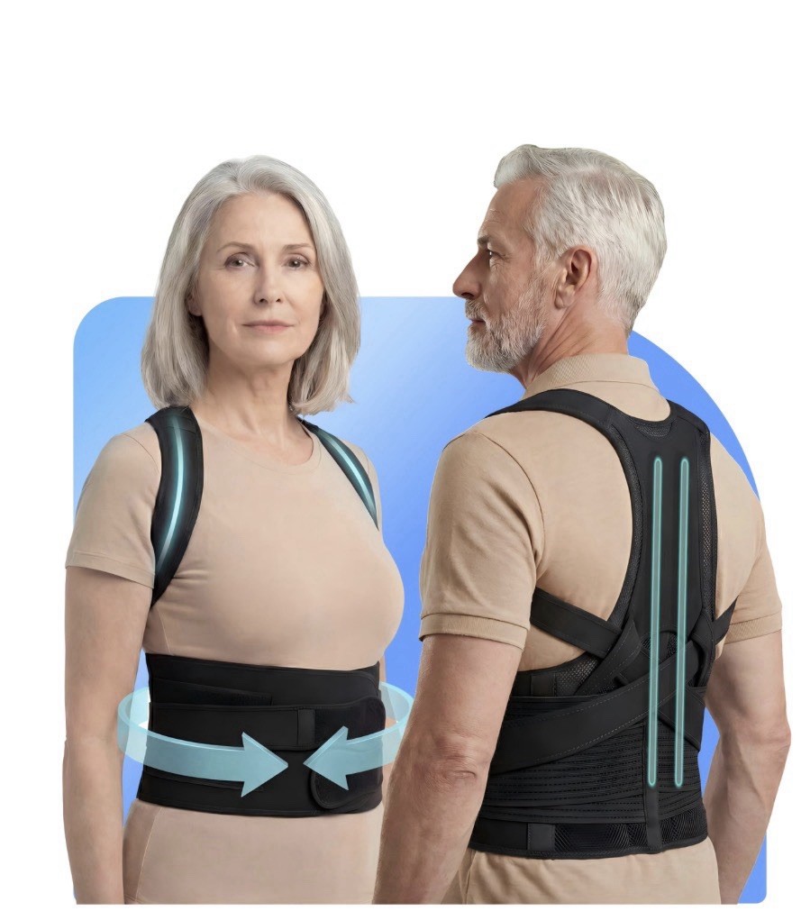 Posture Corrector For Seniors Women & Men, Advanced Full Back Brace Support