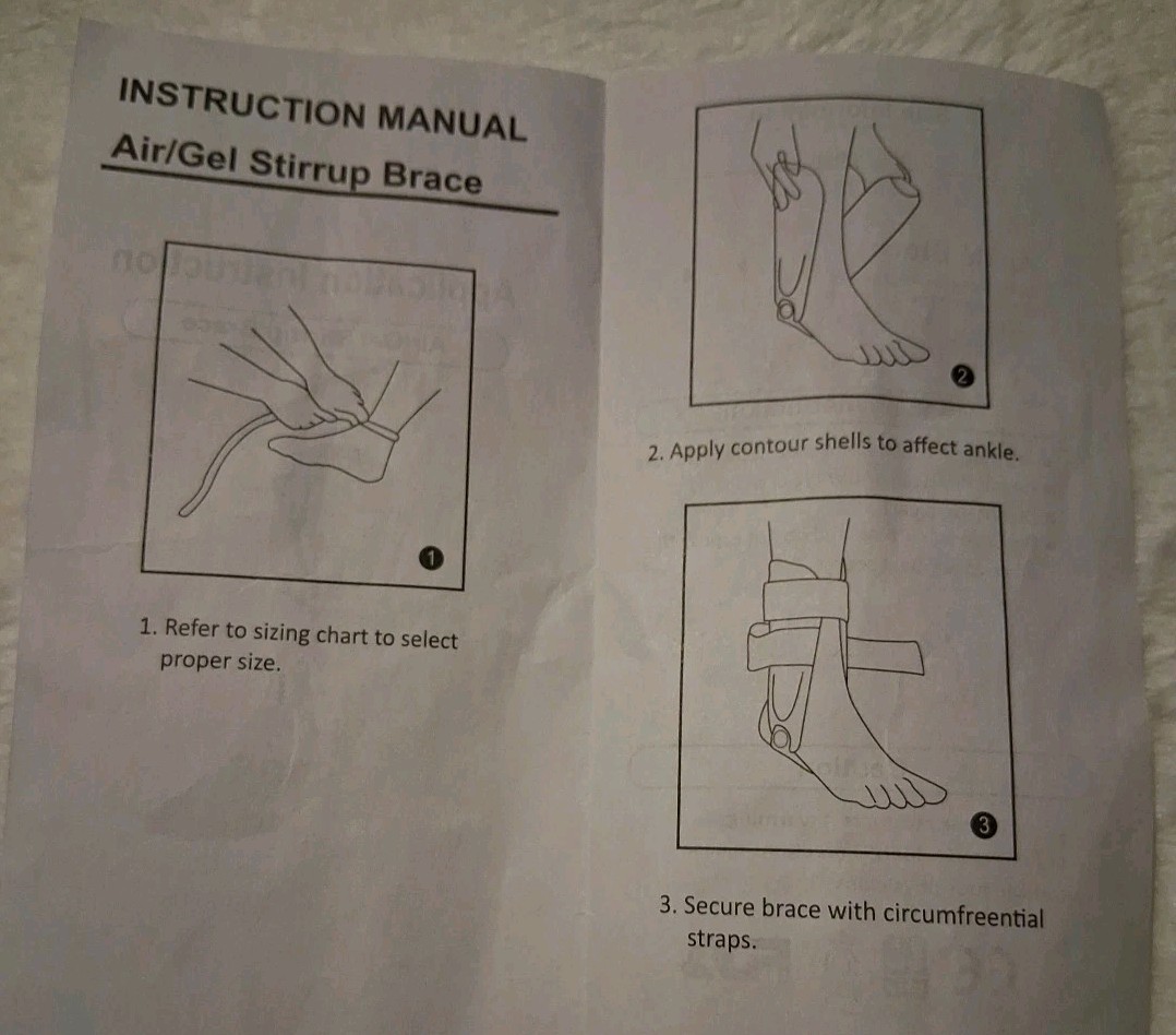 Air/Gel Stirrup Brace Ankle Brace Black New