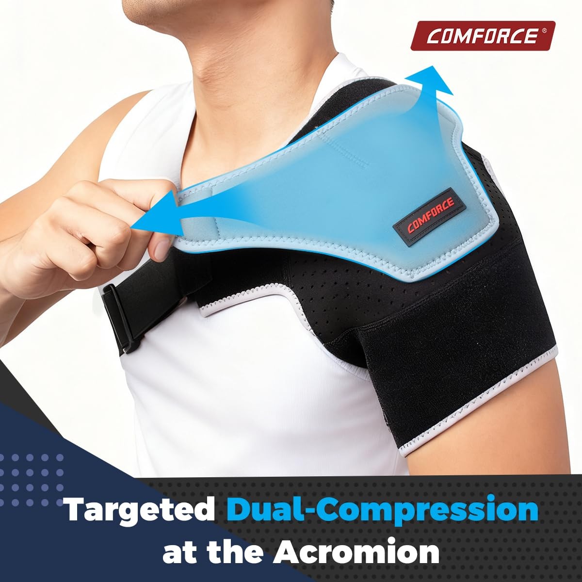 Copper Compression Shoulder Brace, Rotator Cuff Support Brace for AC Joint Pain