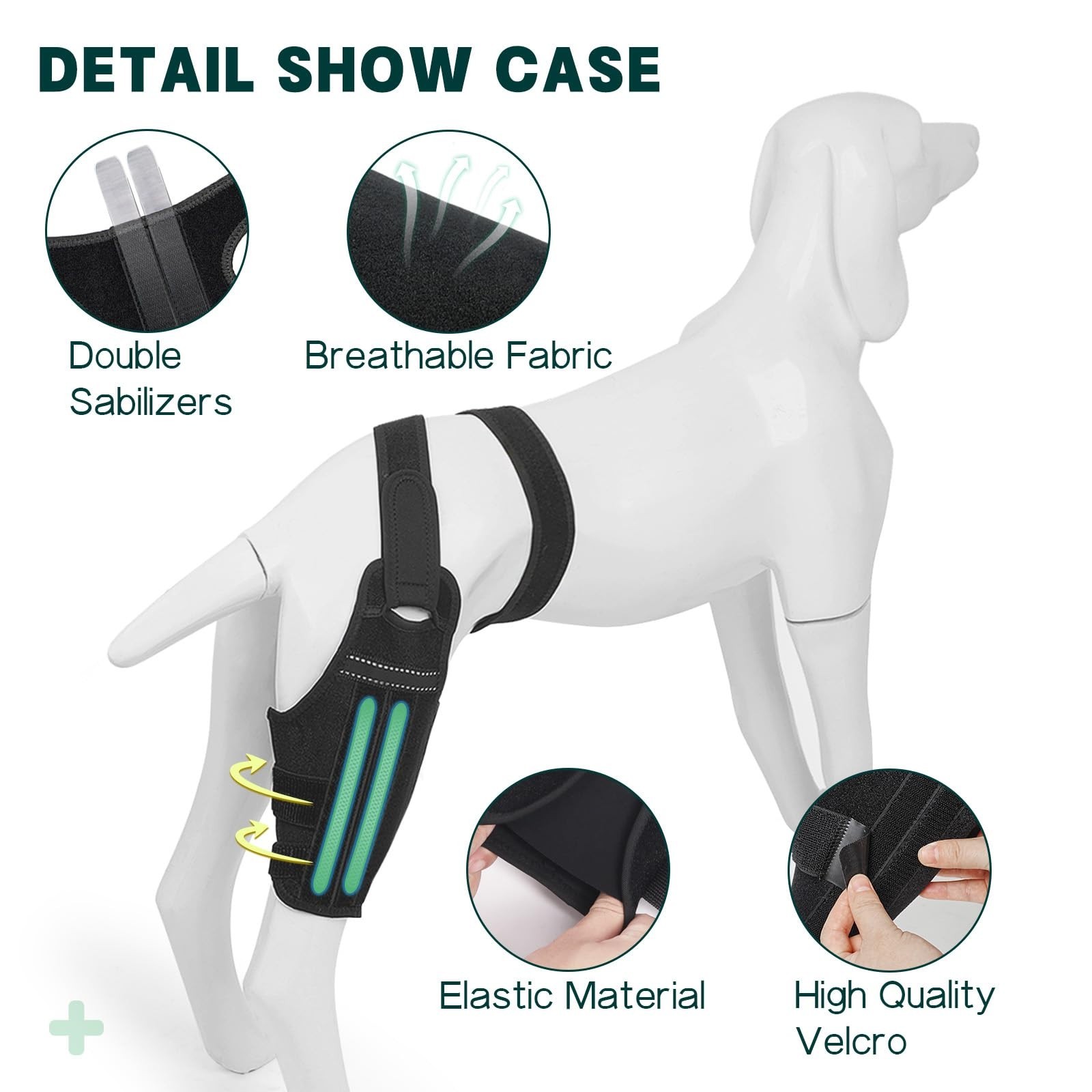 Dog Knee Brace for Torn ACL – Adjustable Support for Hind Leg, Pain Relief, Stab