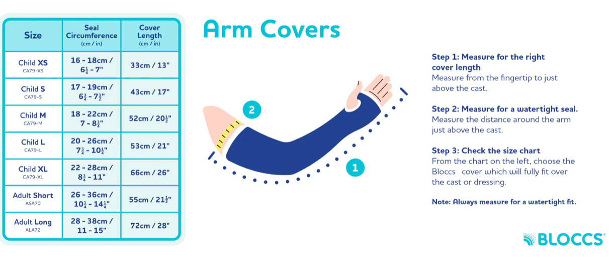 Children’s Cast Cover BLOCCS 100% Waterproof Cast Cover – Size Large