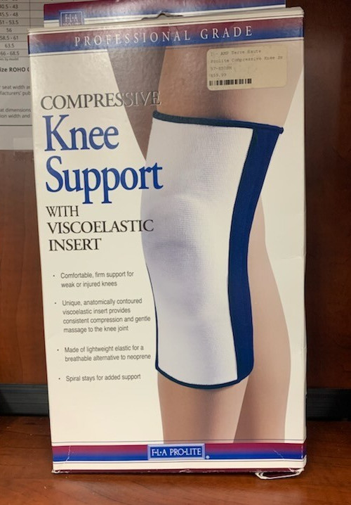 Compressive Knee Support w/Viscoelastic Insert White by FLA Orthopedics