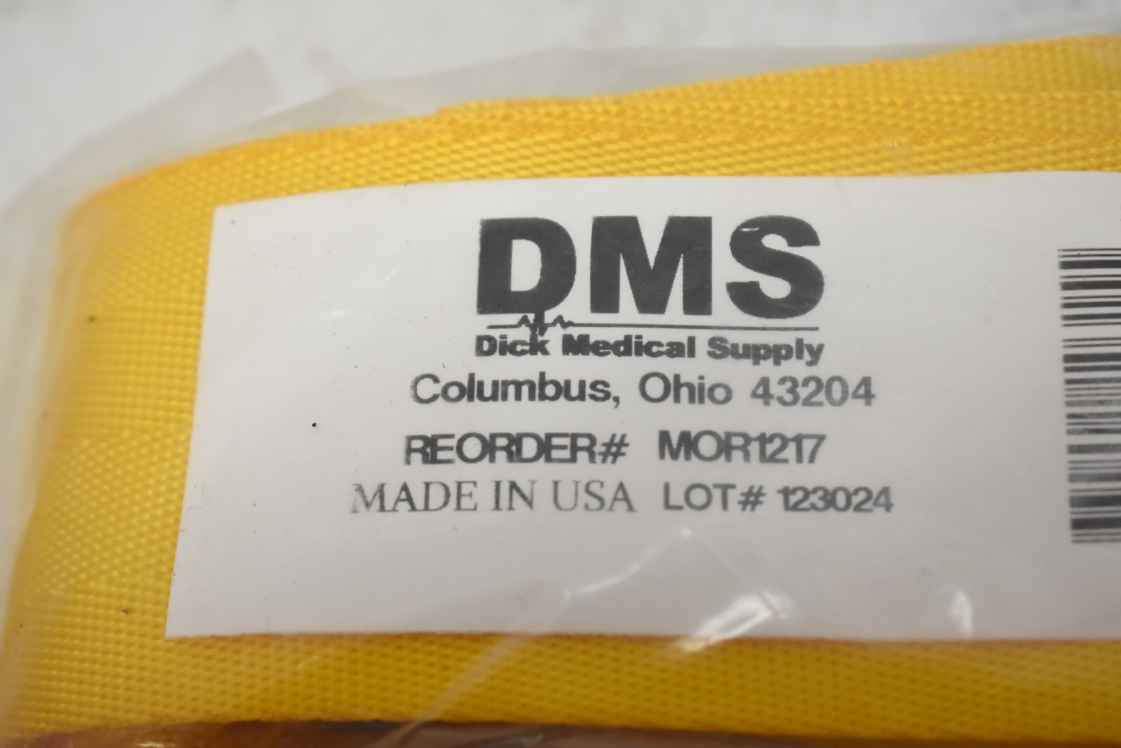 Dick Medical Supply Strap DMS Push Button Swivel Speed Clip Yellow Strap MOR1217