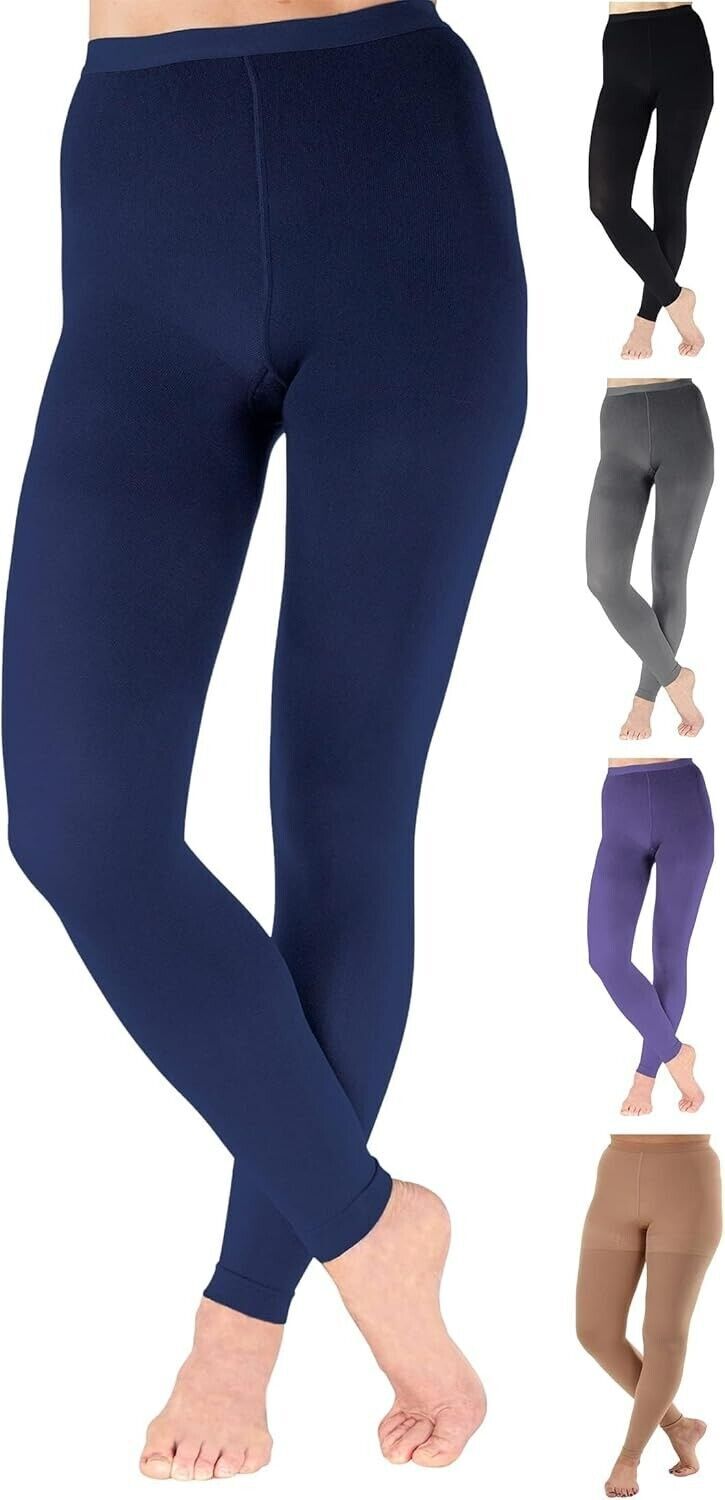 Compression Leggings Women Circulation 20-30mmHg Opaque Footless Support HM048