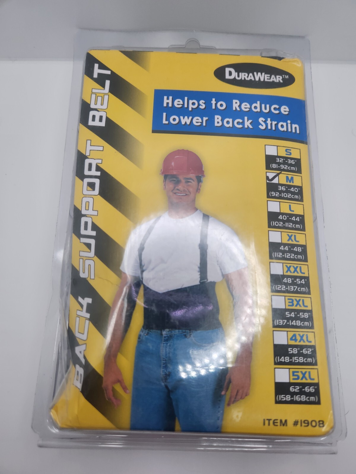 LIBERTY 1908 Durawear Ergonomic Back Support Belt Brace Size M 36″-40 (92-102cm)