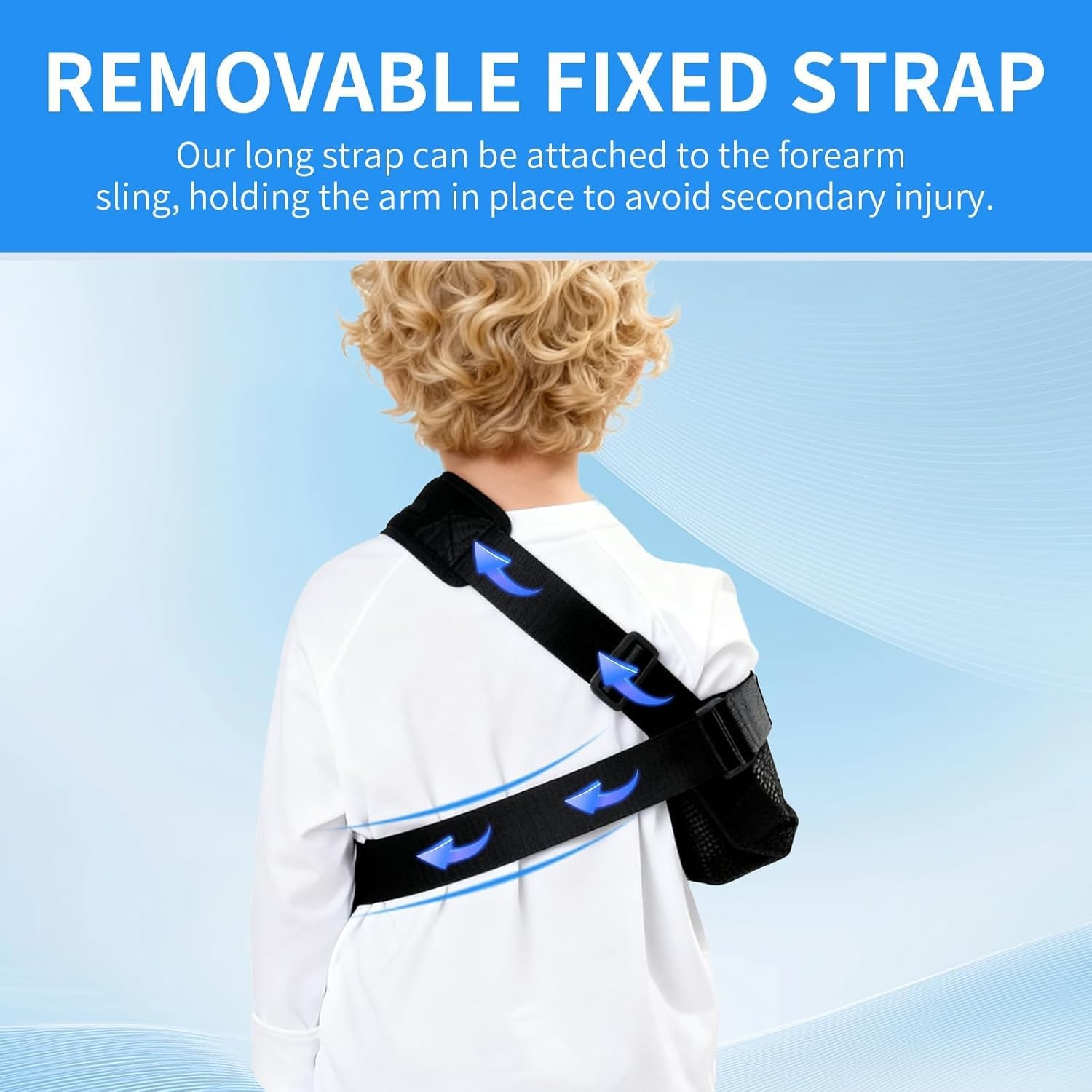 Kids Mesh Arm Sling Children Shoulder Injury Adjustable Immobilizer Black XS