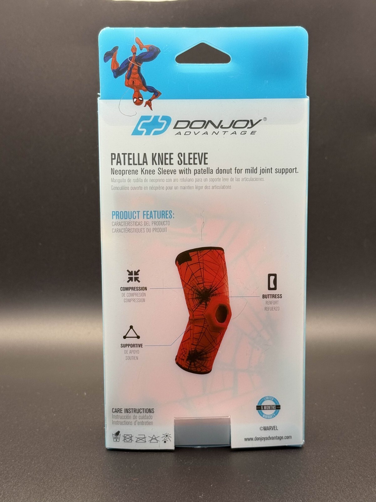 DonJoy Spiderman Neoprene Patella Knee Sleeve Pediatric Size