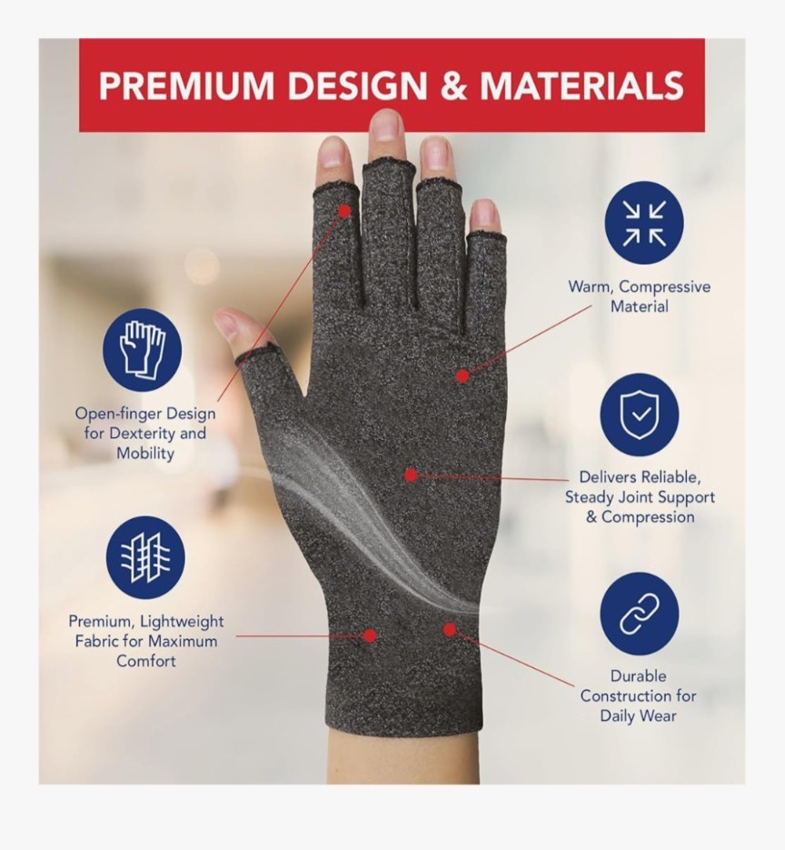 Dr Arthritis Hand Compression Gloves Men And Women Open Finger Arthritis Size S