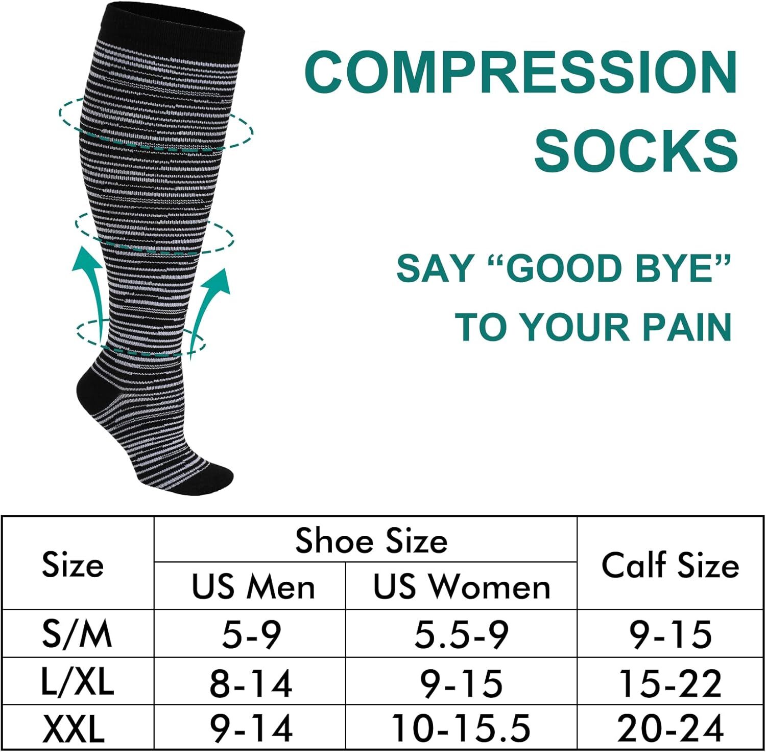 Double Couple 7 Pairs Copper Compression Socks for XX-Large, Multicoloured 2