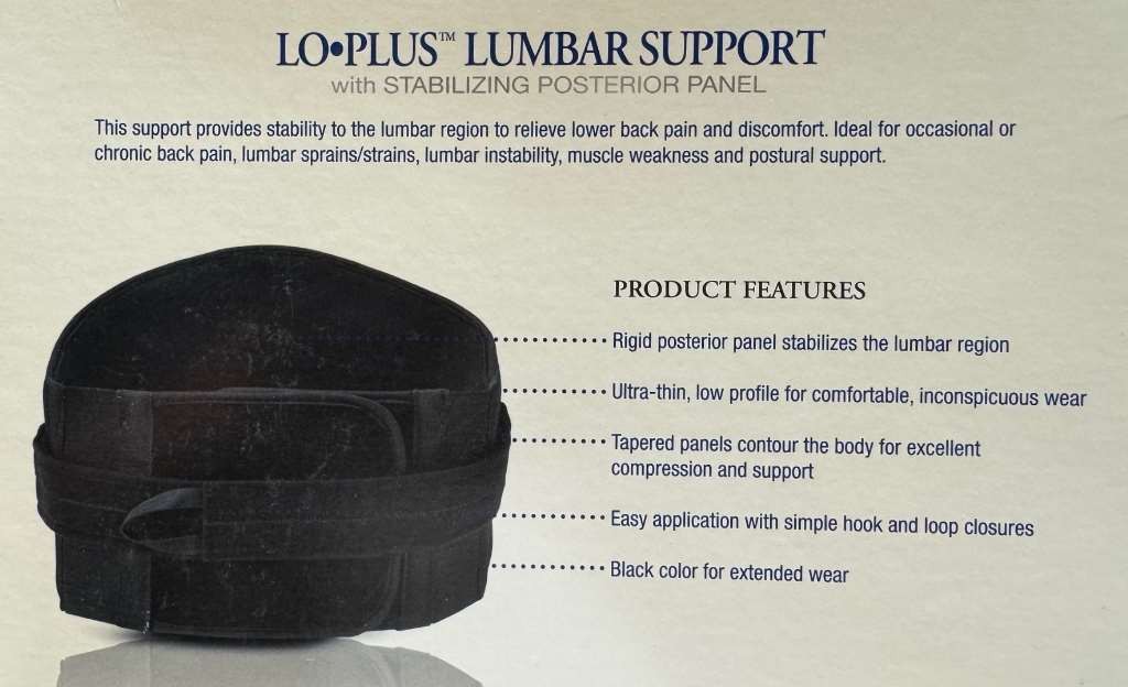 FLA Medium Prolite Lo-Plus Lumbar Support Black