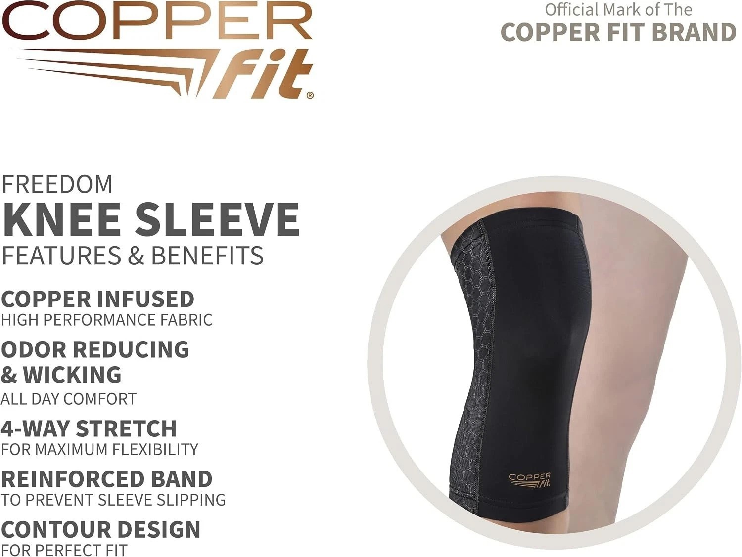 Copper Fit Freedom Knee Compression Sleeve