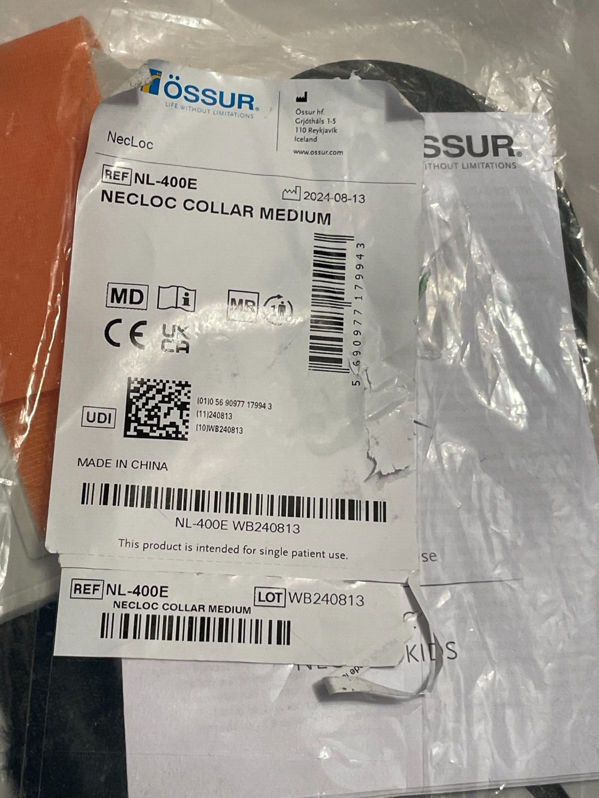 Ossur NL-400E Necloc Cervical Extrication Support Collar Adult Medium – NEW