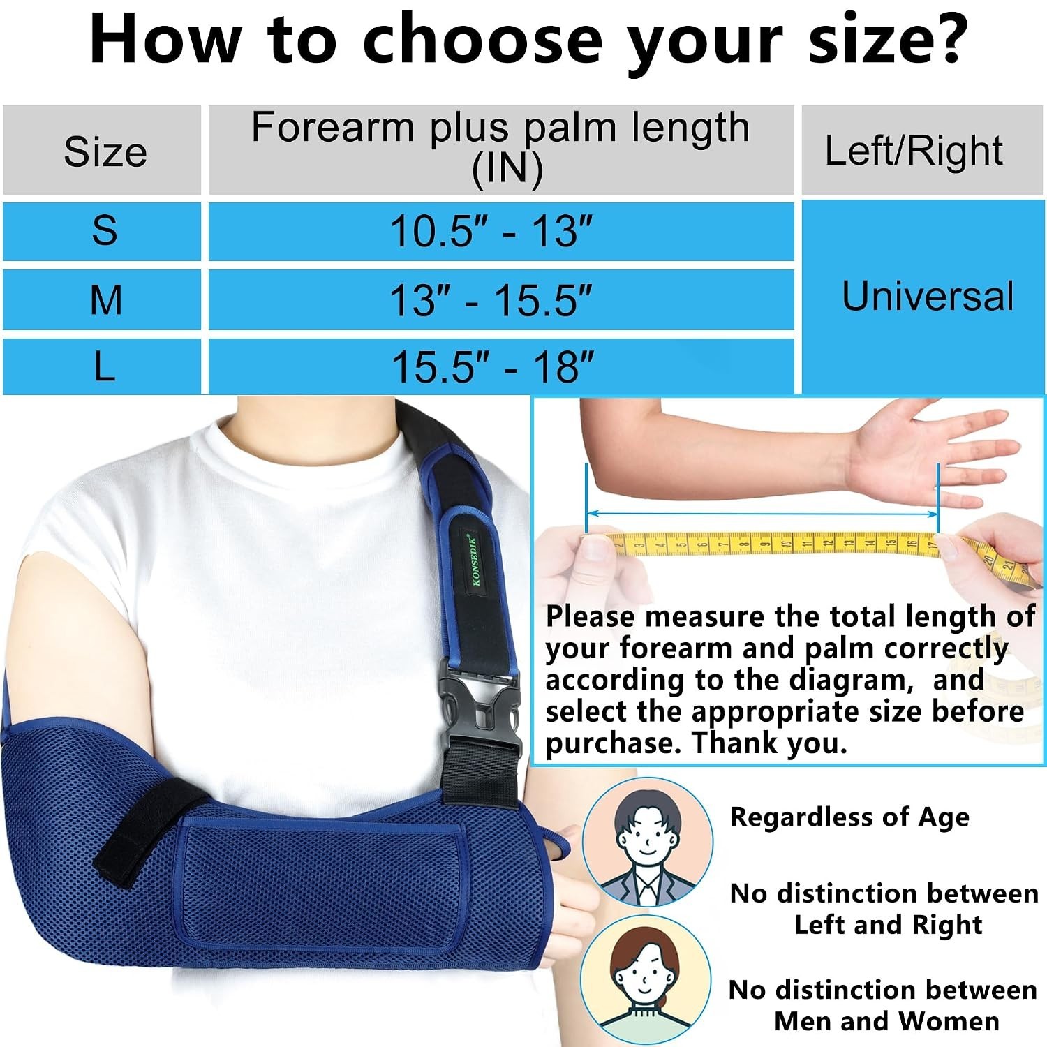 Adjustable Arm Sling – Lightweight Breathable Brace for Rotator Cuff Recovery
