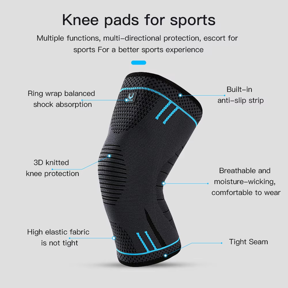 Compression Knee Support Sleeve Brace Elastic Sports Pad Gym Running Basketball