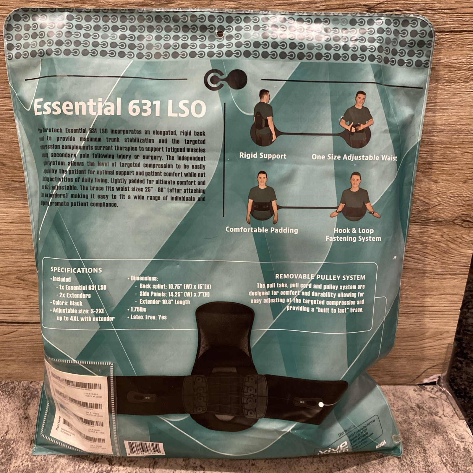 coretech back brace essential 631 LSO brace- New