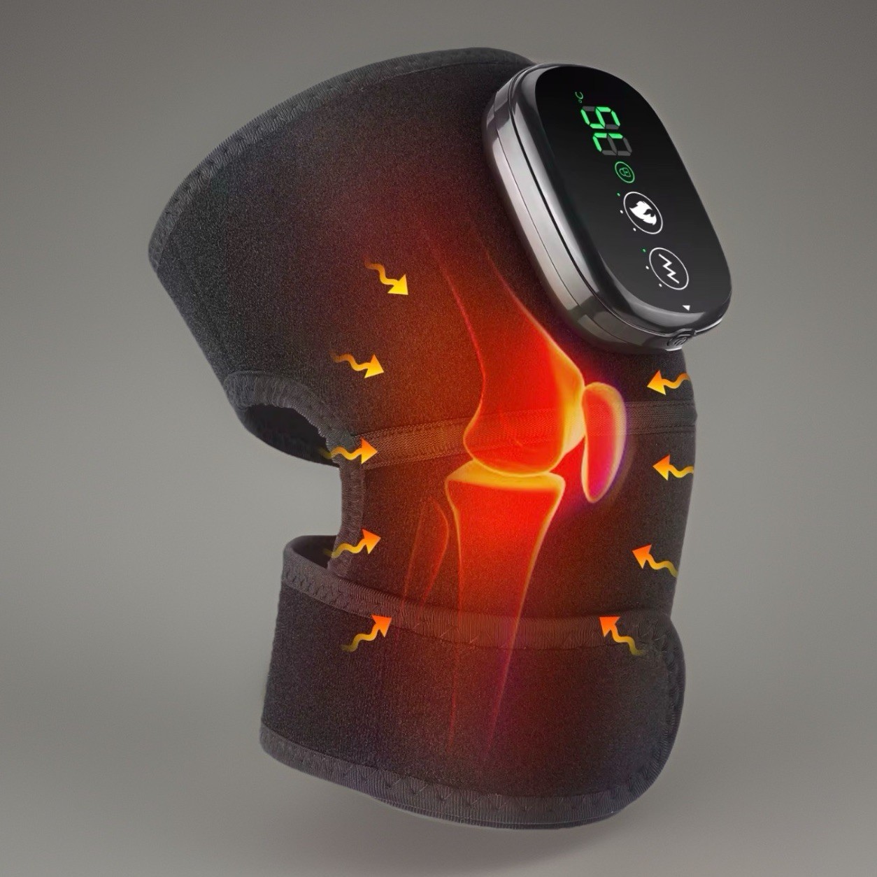 Cordless Heated Knee Massager Vibration Pain Relief Wrap Elbow Shoulder