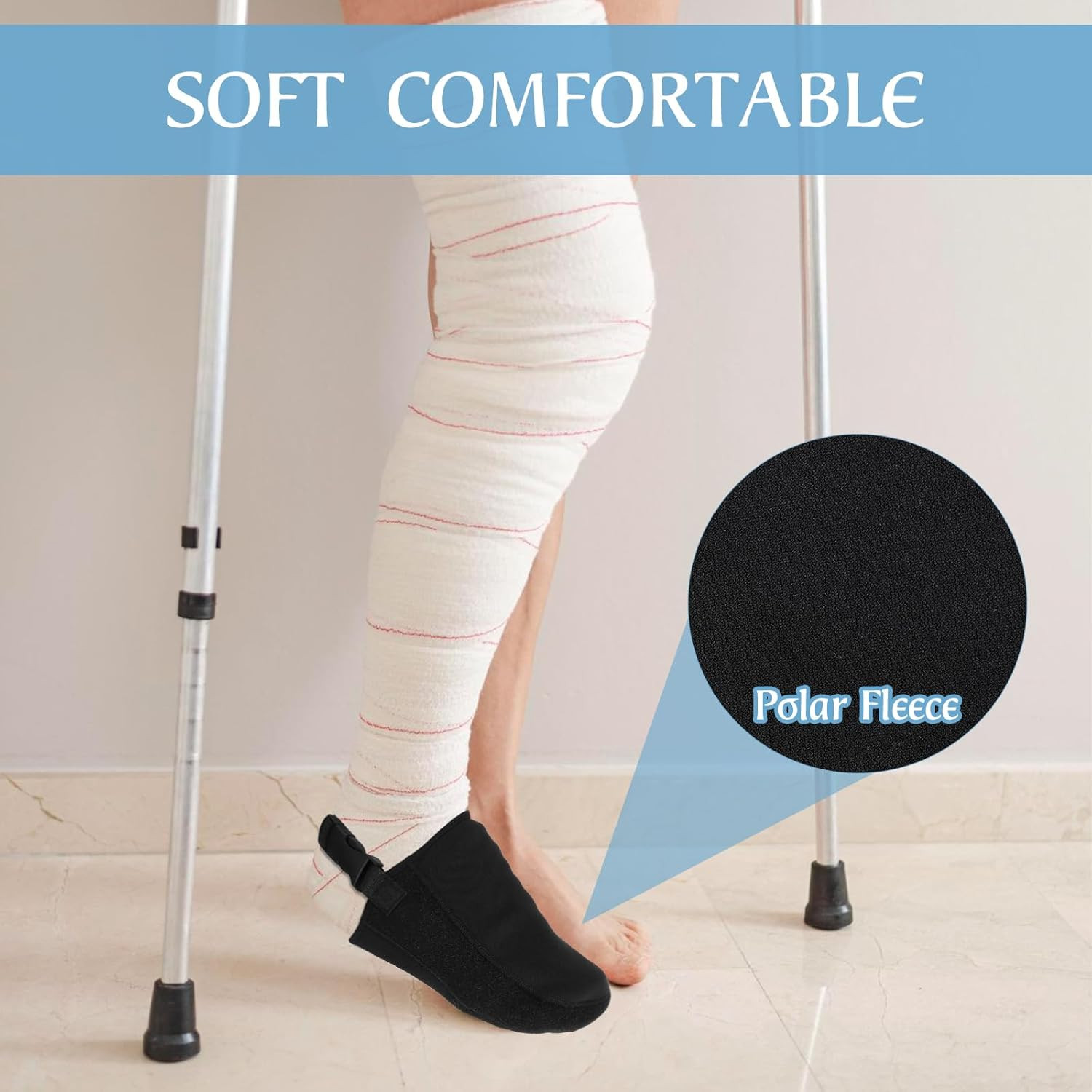 Protective Foot Cast Socks, Adjustable Foam Cast Cover for Sports with Buckle, N