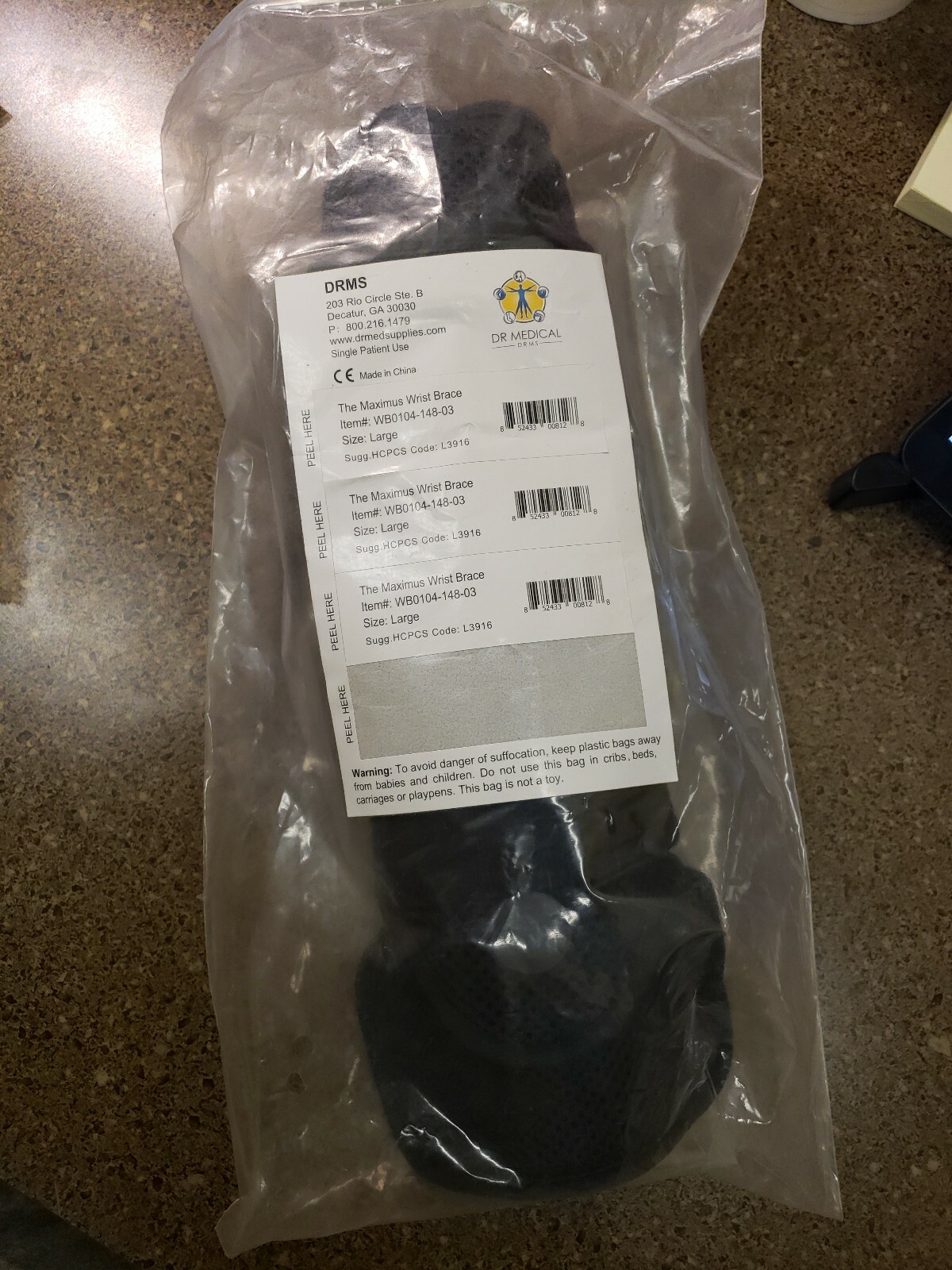 DRMS The Maximus Wrist Brace WB0104-148-03 Size Large