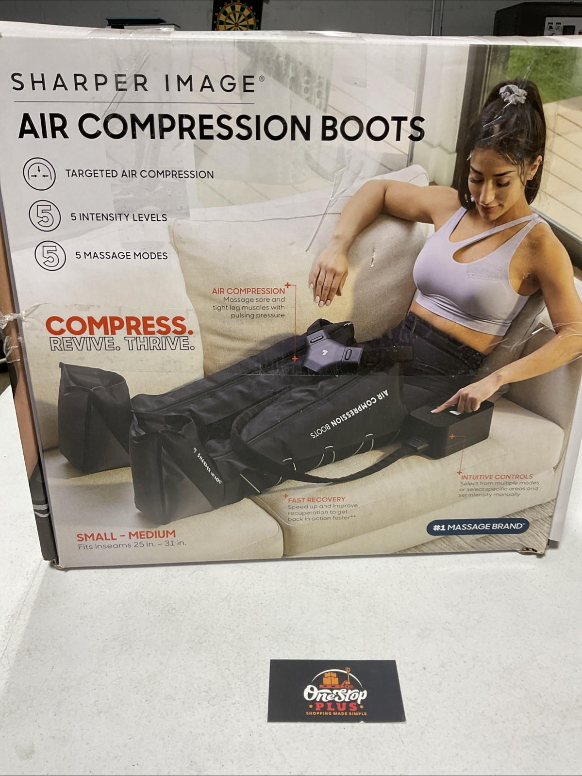 SHARPER IMAGE AIR COMPRESSION Flex BOOTS Small/Medium blue