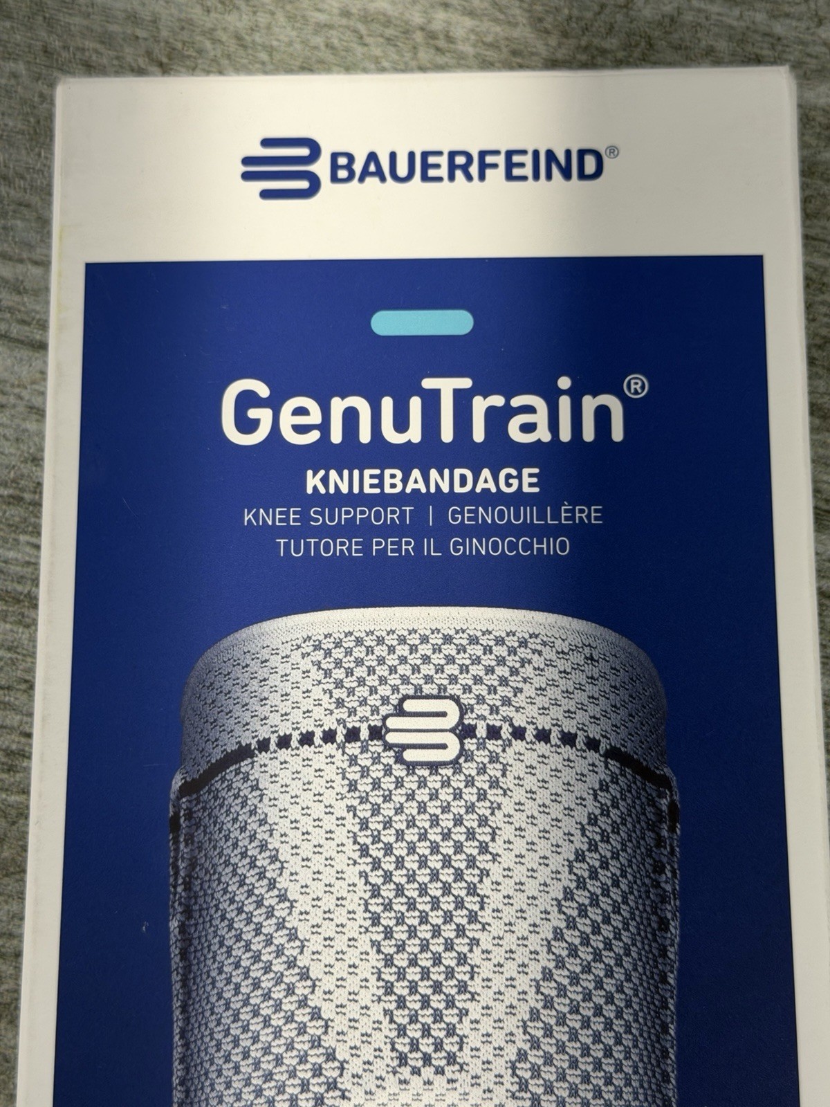 Bauerfeind GenuTrain Knee Support Brace Kniebandage Size 3C Comfort Black Blue