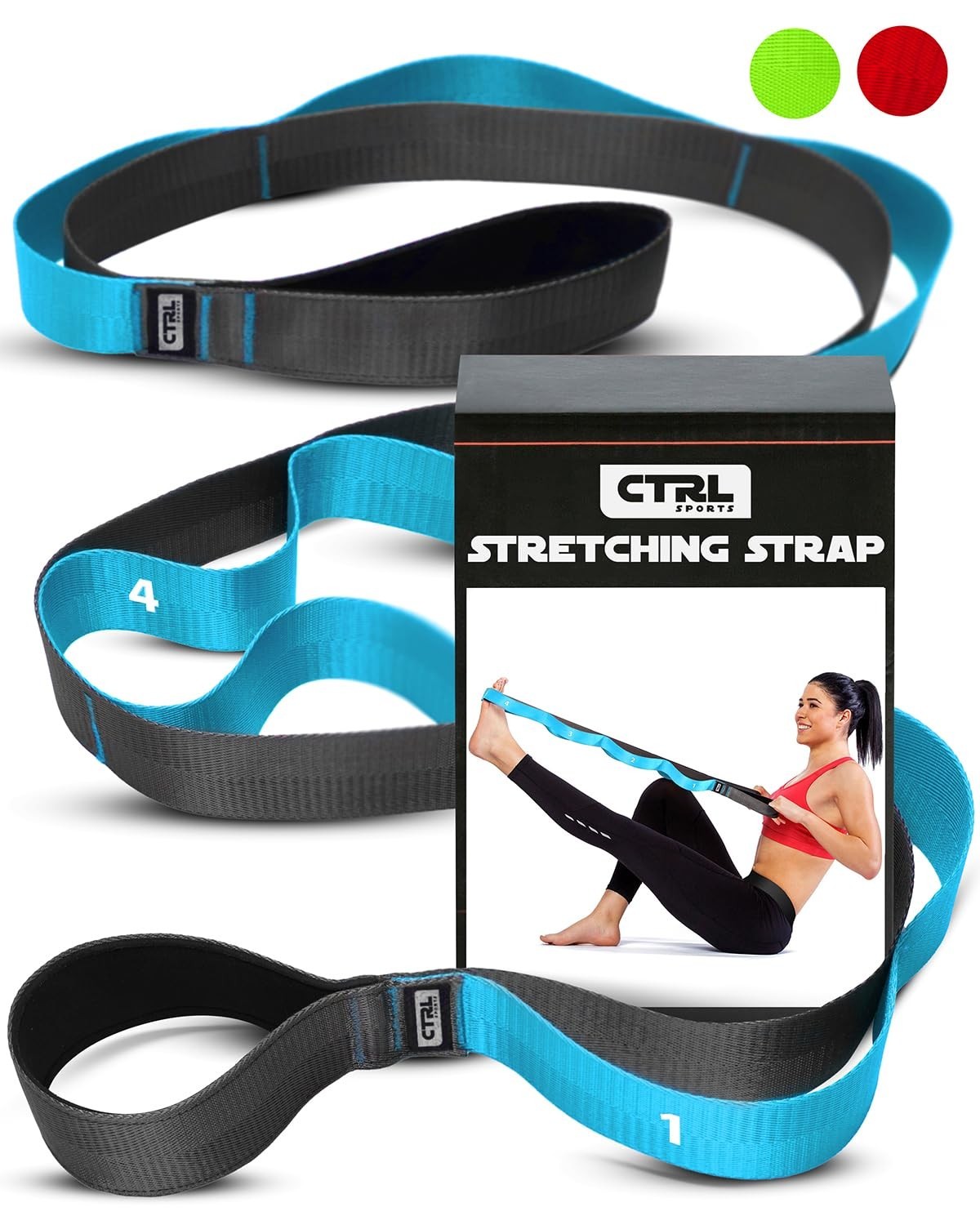 Non-Elastic Stretching Strap with Loops – Yoga & Physical Therapy Band for Flexi