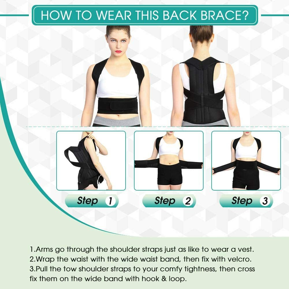 Back Posture Corrector Shoulder Straight Support Brace Belt Therapy Men Women US