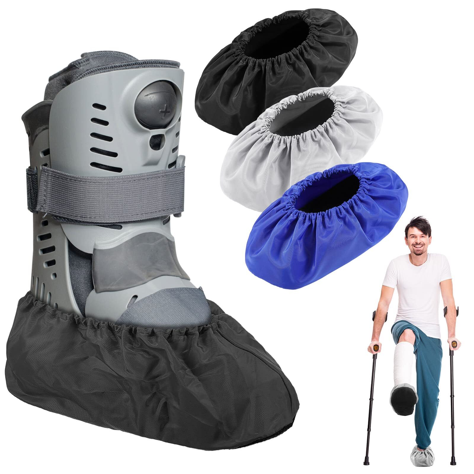 12 Pieces Fracture Walking Boot Cover Recovery Reusable Boot Cover Waterproof No