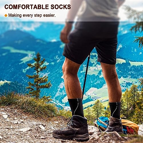 Men Athletic Socks, Compression Sports Crew Socks 11-13 6pairs-black3717