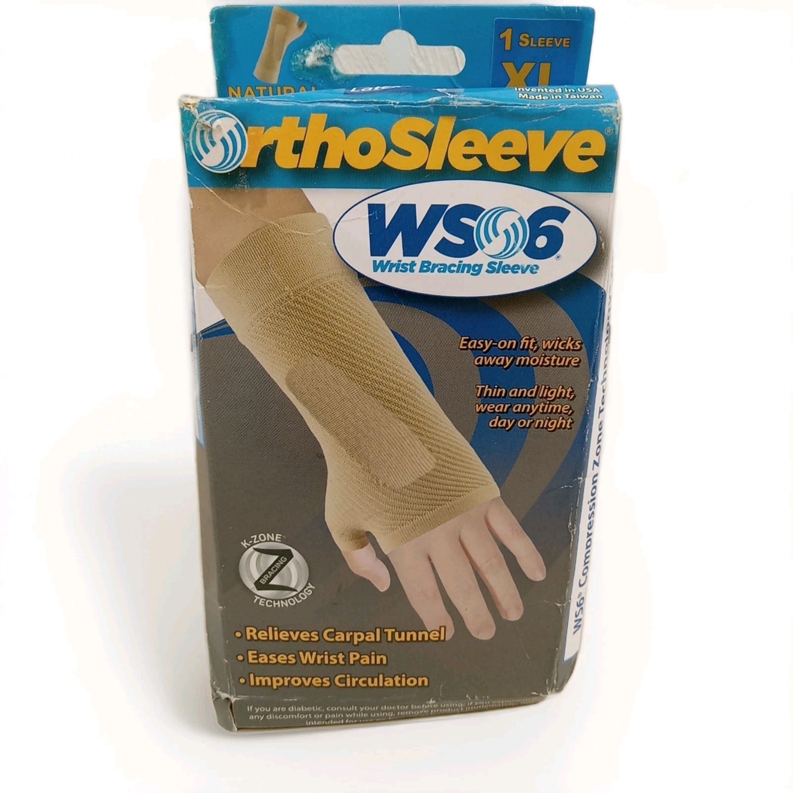 OrthoSleeve Compression Wrist Sleeve / Size XL / Color Natural OB. 78