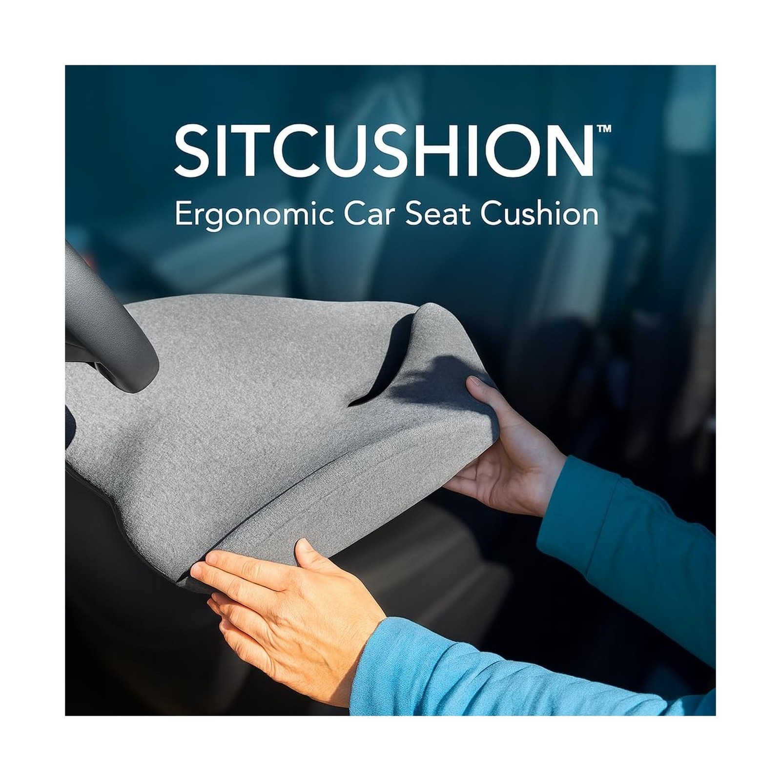 Car Seat Cushion, Memory Foam, for Sciatica, Black, Non-Slip