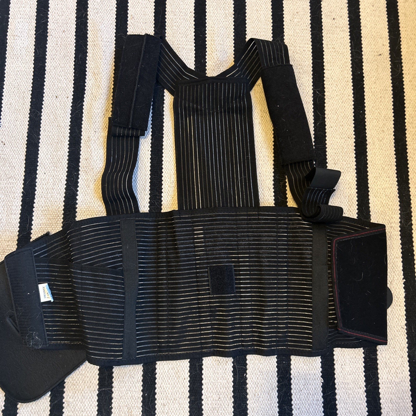 Ortonyx Full Back Support Brace w Removable Dorso Lumbar Pad Pain Relief Black