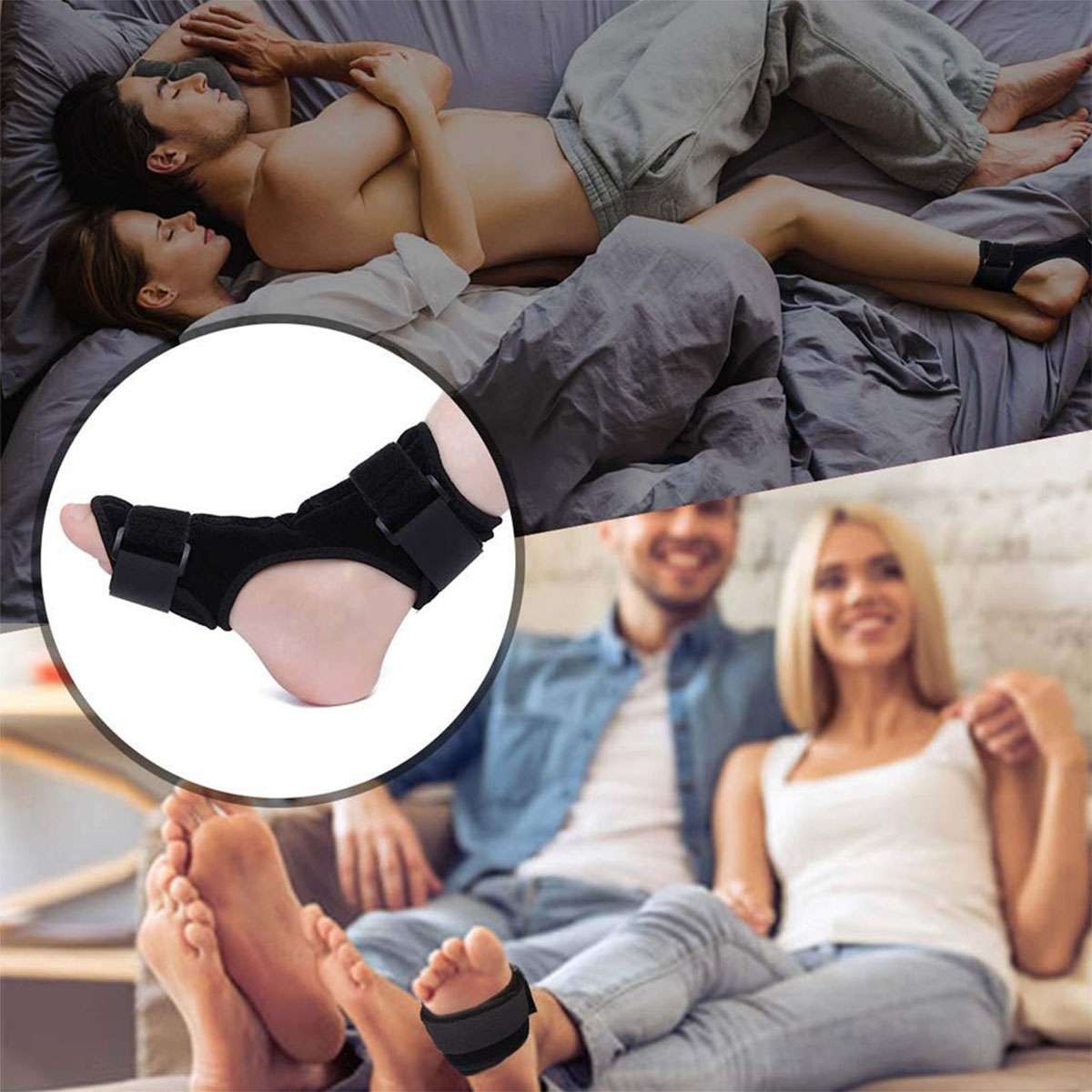 2pcs Ankle Brace Support Compression Sleeve Plantar Fasciitis Relief Foot Strap