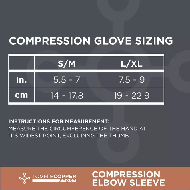 TOMMIE COPPER SPORT COMPRESSION GLOVES SMALL/MEDIUM – BLACK