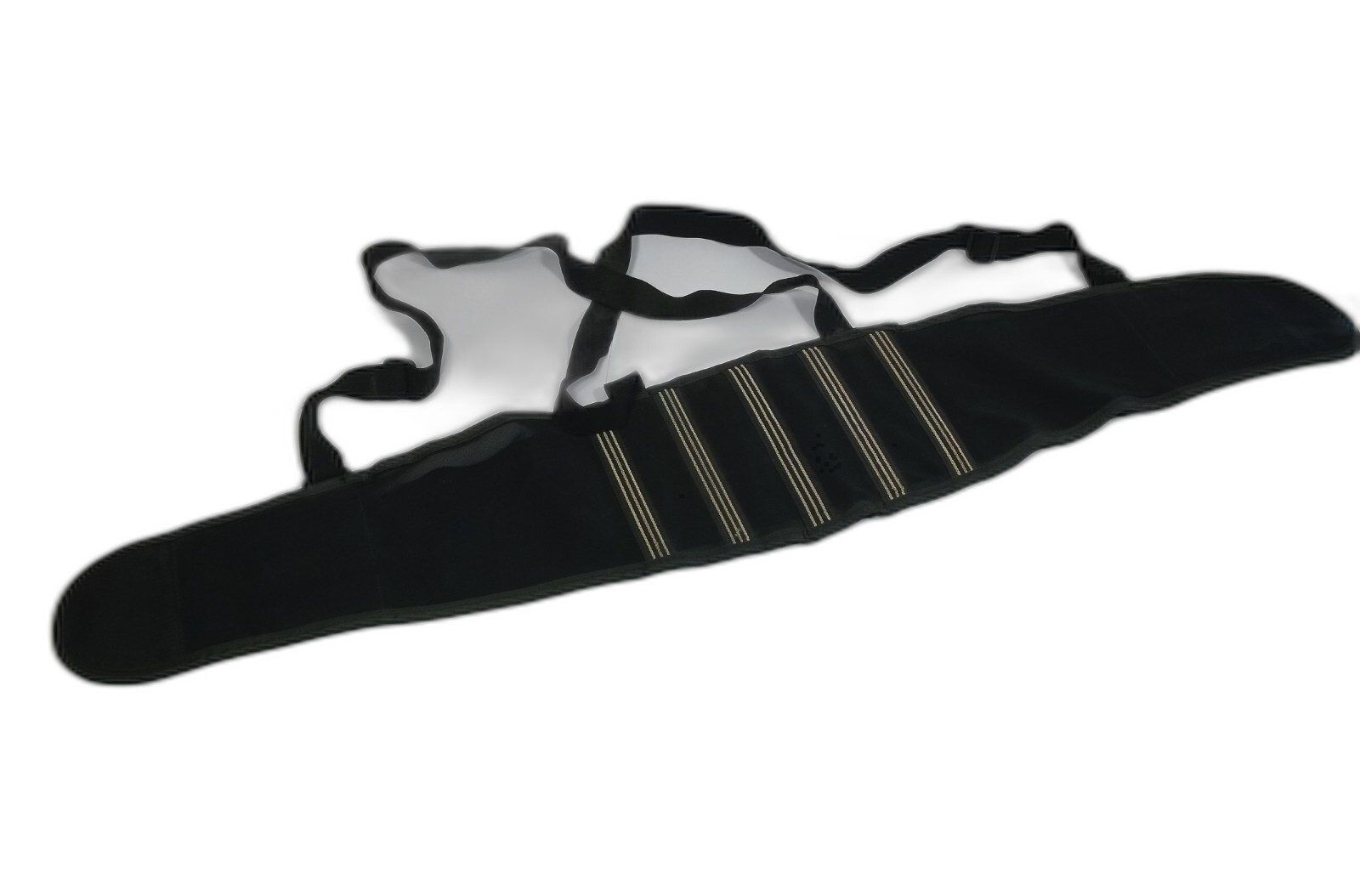 Size L Lifting Lumbar Lower Back Waist Support Belt Brace Suspender Black