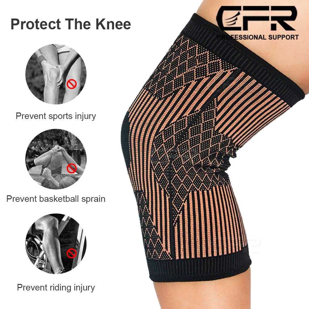 Copper Infused Knee Brace Support Stabilizer Patella Compression Sleeve Wrap CFR