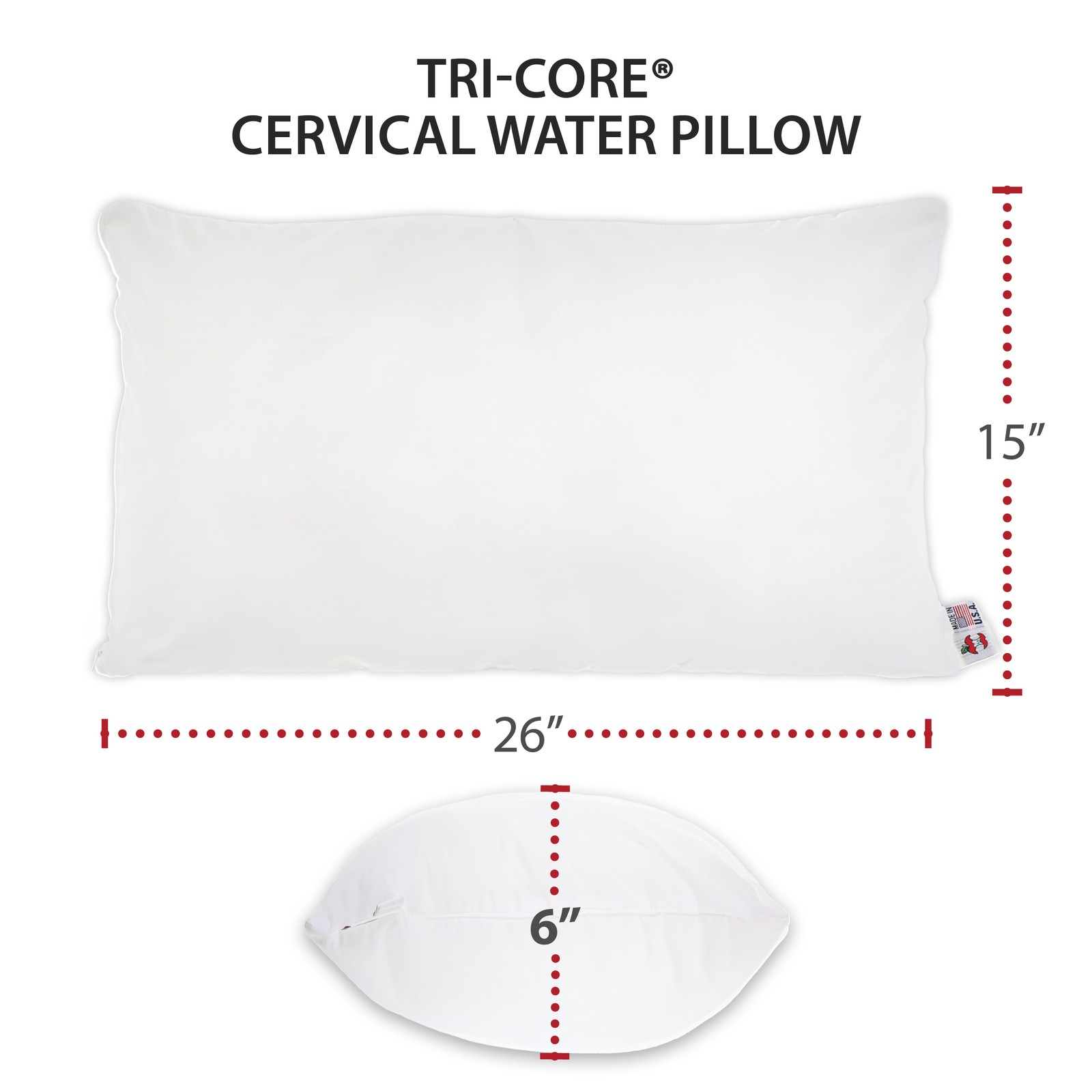 Core Products Tri-Core Water Filled Cervical Neck Spine Support Pillow