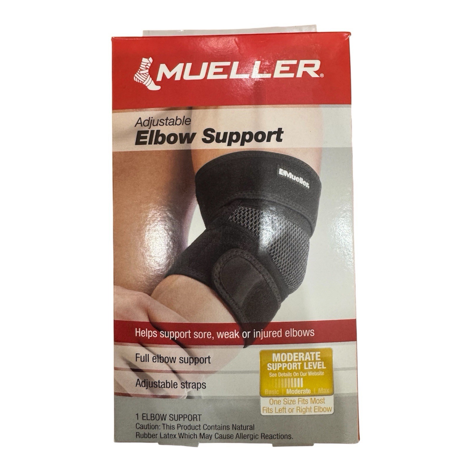 Mueller Adjustable Elbow Support: One Size Fits Most (Black)