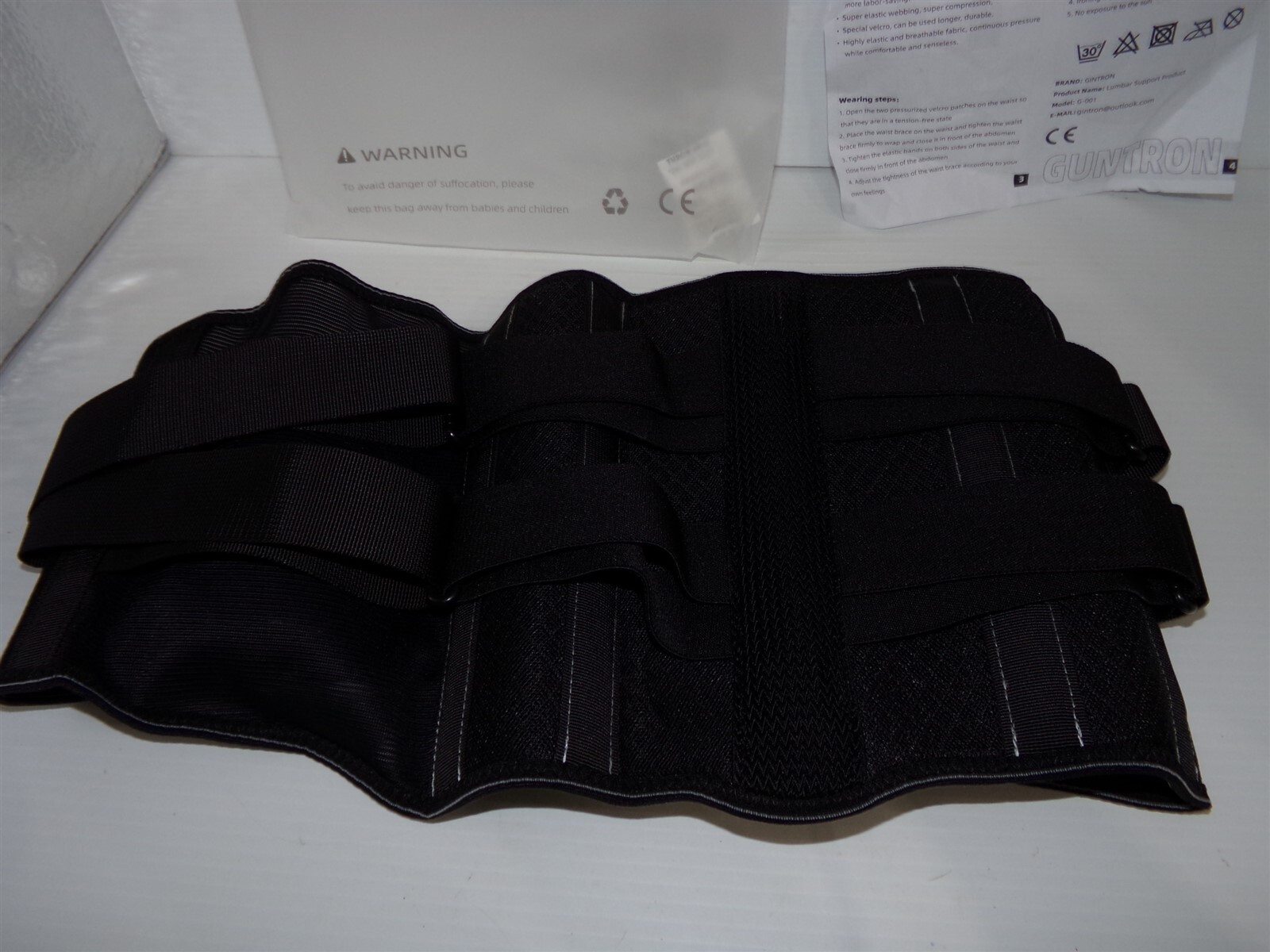 Gintron Lower Back Support Brace Breathable with 3D Lumbar Support LARGE