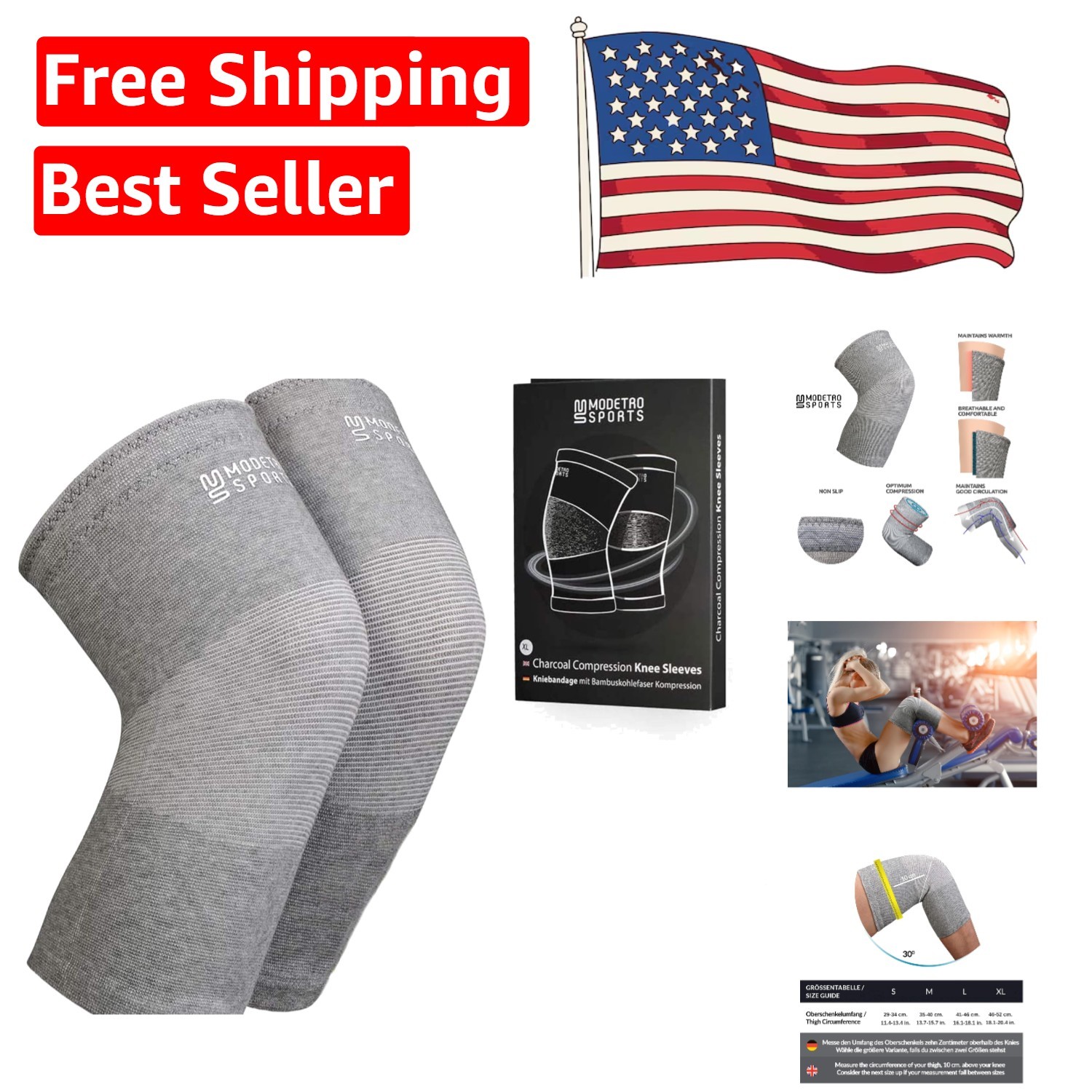 Bamboo Charcoal Knee Compression Sleeve – Comfortable Support for Athletes
