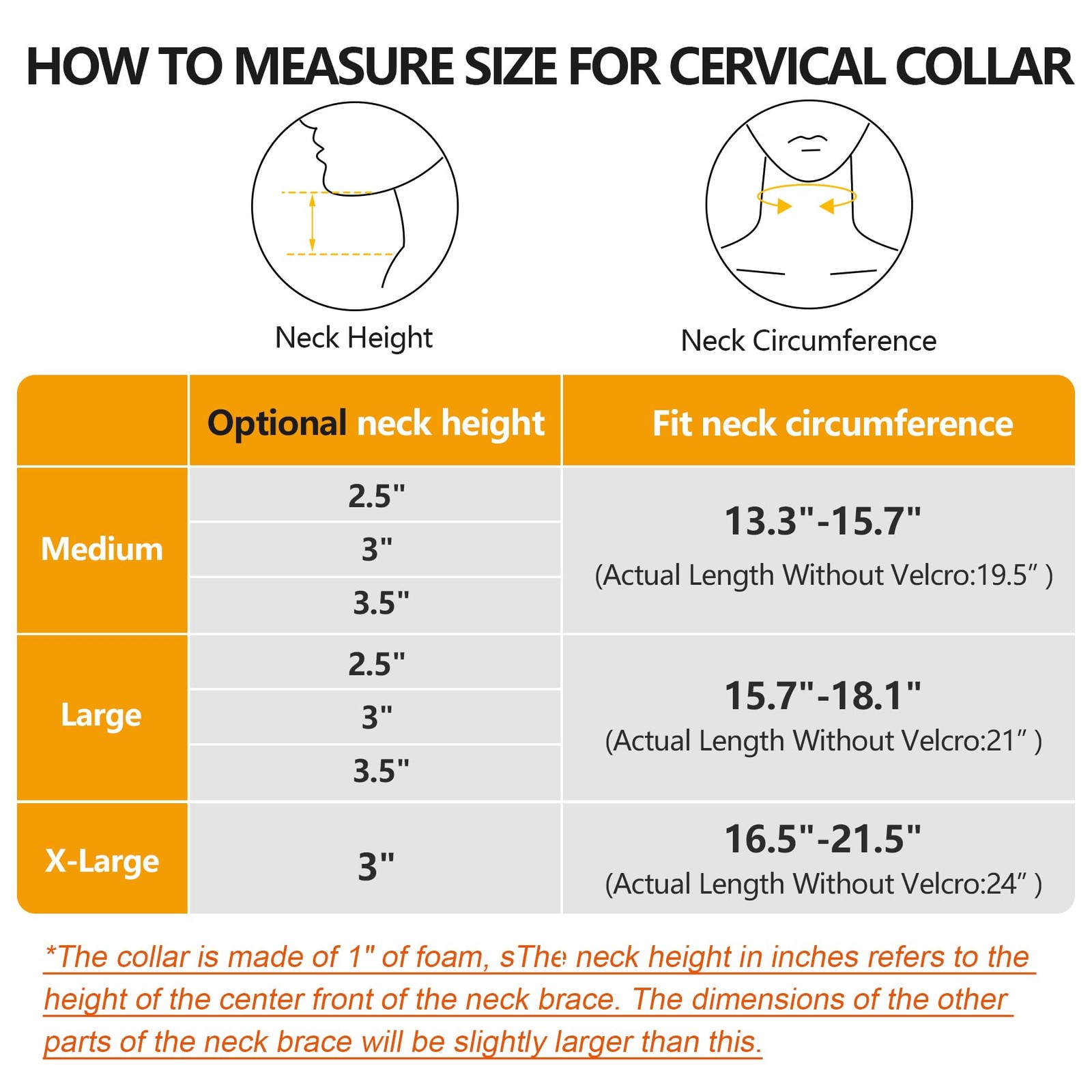 Soft Foam Neck Brace Universal Cervical Collar, Adjustable Large, White