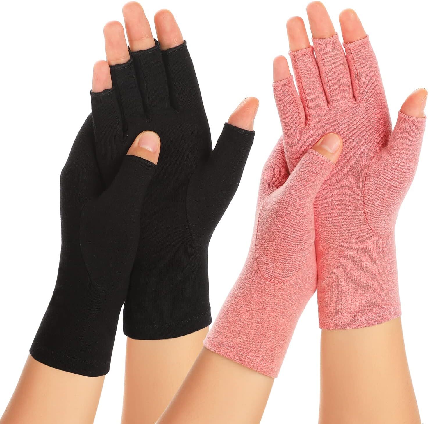 2 Pair Compression Arthritis Gloves Carpal Tunnel Hand Support Brace Pain Relief